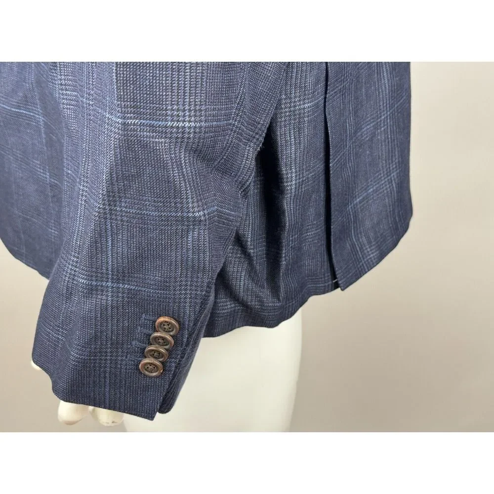 Proper Cloth REDA Bedford Jacket Men 54/3XL? NWOT Navy Glen‎ Plaid Lightweight